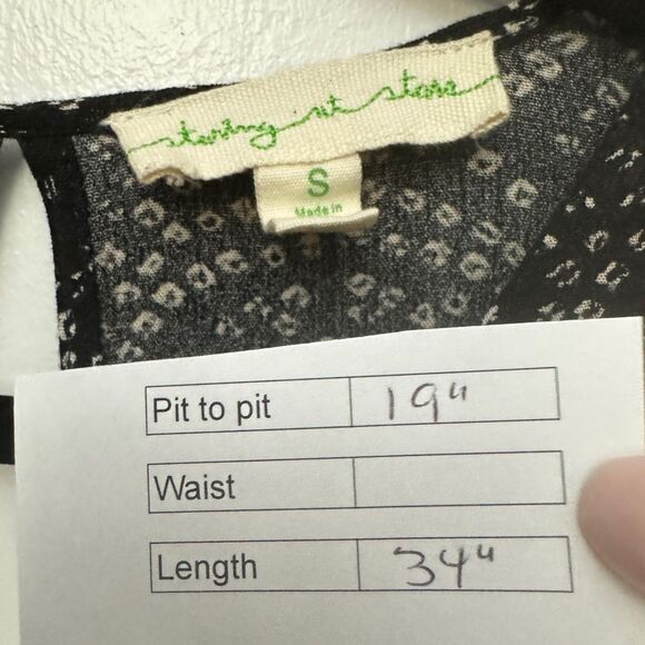 💎 Anthropologie Staring at Stars Trapeze Dress Black - Picture 9 of 10